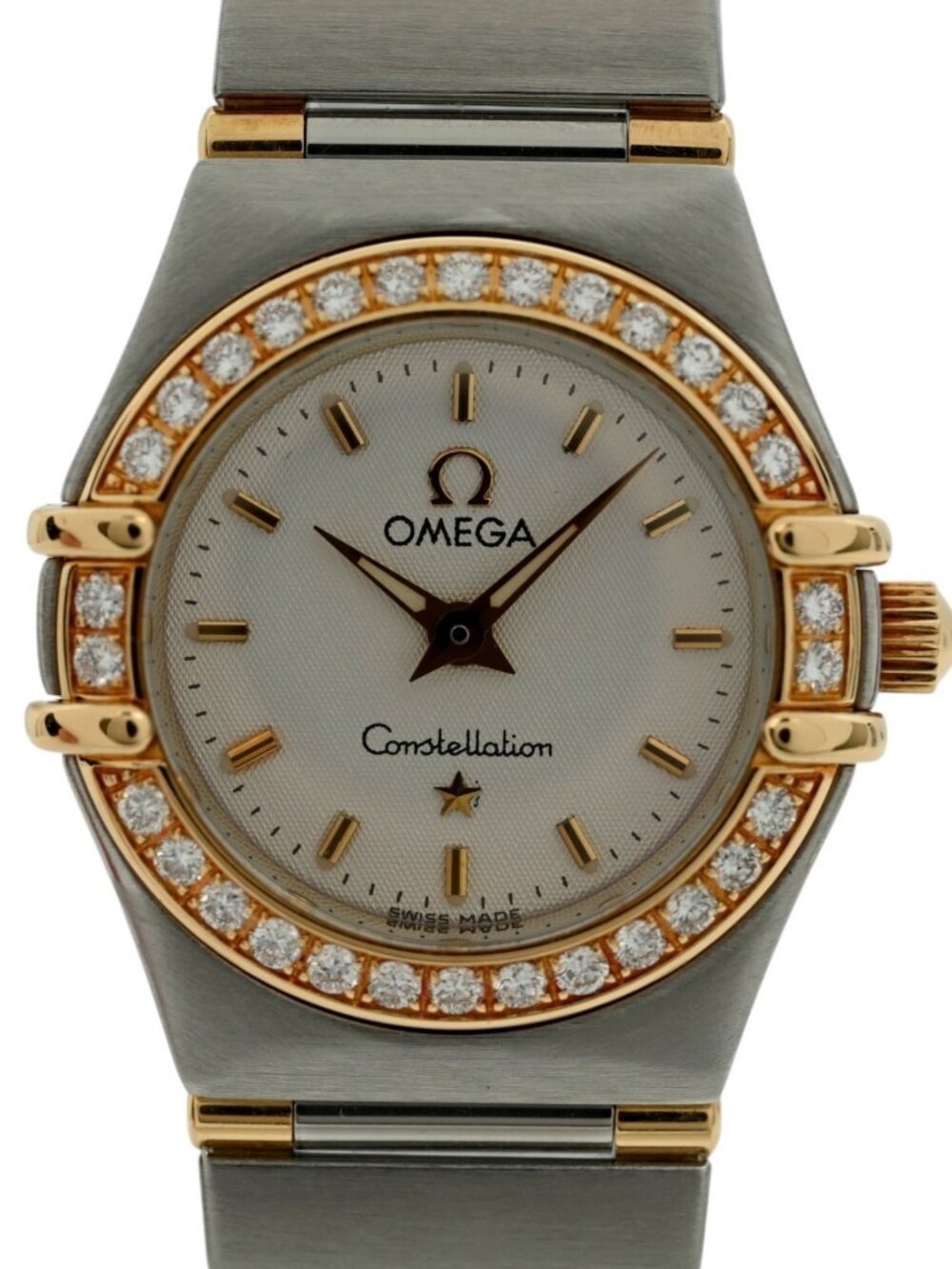 Omega 22.5mm Ladies Constellation Linen Dial+ Diamond Bezel Watch! Ref: 1367.30!
